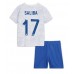 Frankrike William Saliba #17 Bortedraktsett Barn VM 2022 Korte ermer (+ Korte bukser)